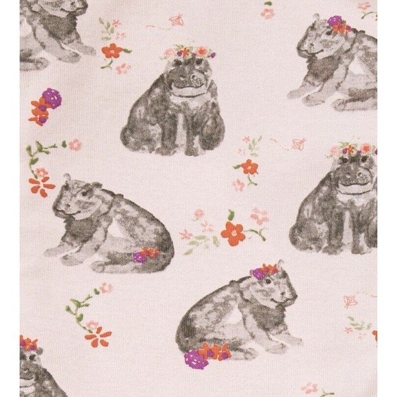 Burt’s Bees Baby Hippie Hippos Organic Cotton Pajamas - Size 12month NWT - Picture 3 of 4